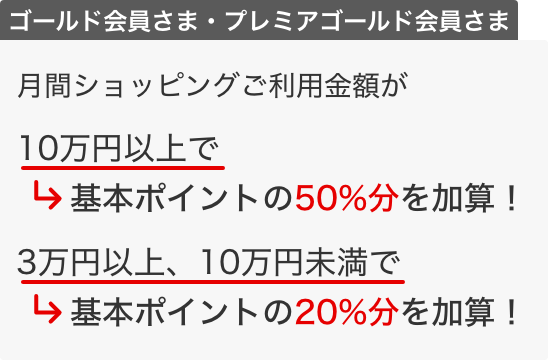ゴールド会員さま・プレミアゴールド会員さま